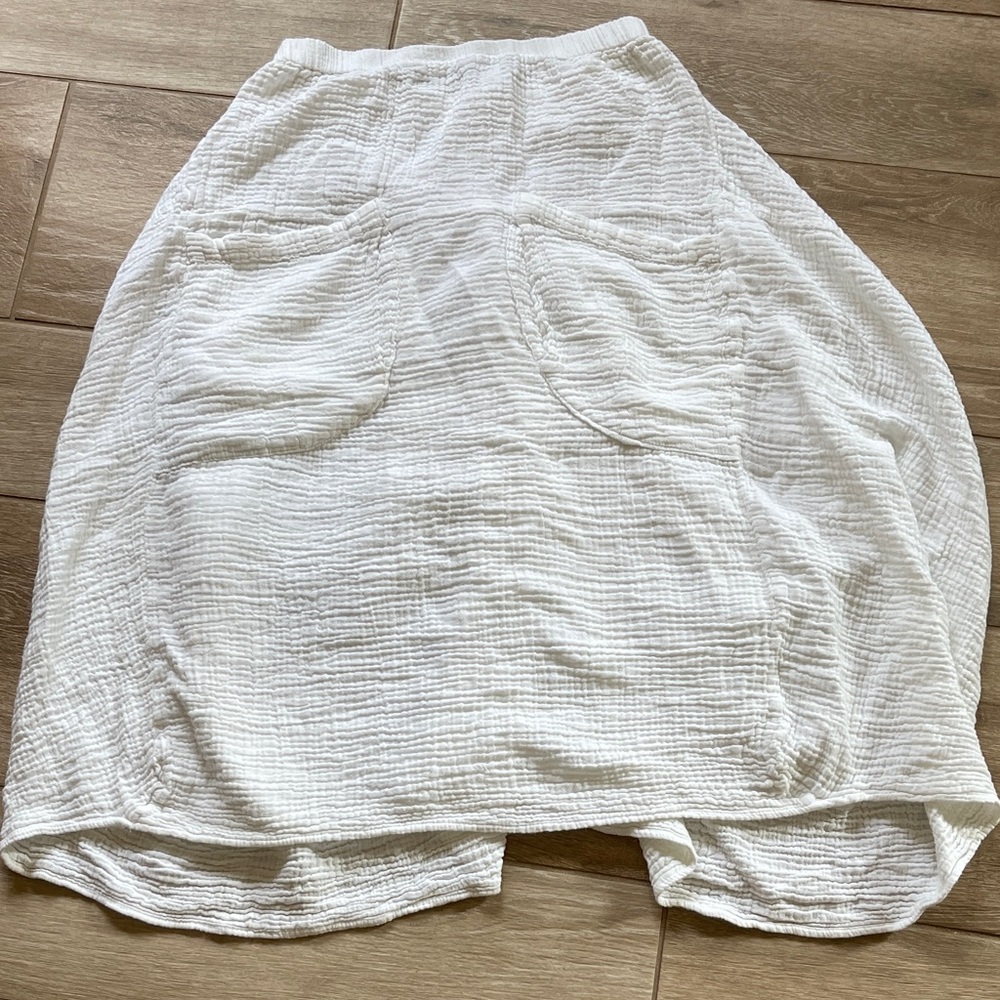 Cotton Gauze Wide Front Pocket Skirt L/XL